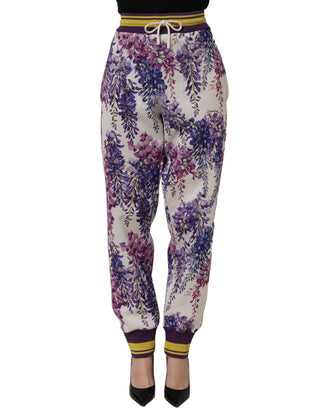 Multicolor Floral Mid Waist Jogger Pants