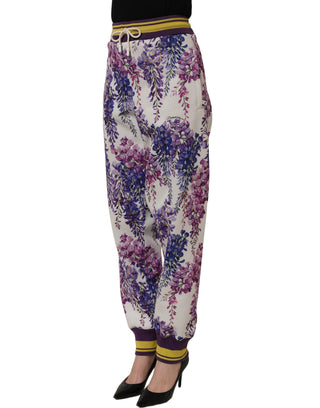 Multicolor Floral Mid Waist Jogger Pants