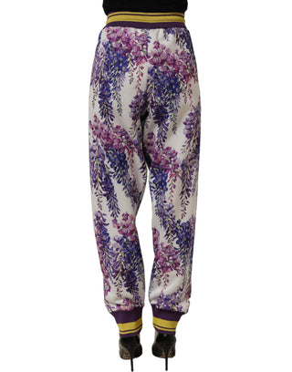 Multicolor Floral Mid Waist Jogger Pants