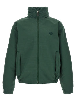 Bicolor Cotton Shell Jacket