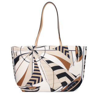 Beige Fabric Crossbody Bag