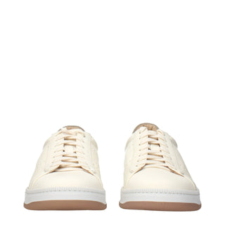 Beige Leather Sneakers