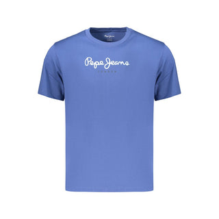 Blue Cotton Men's T-Shirt