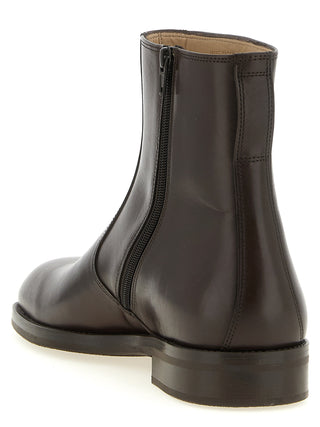 Brown Lamb Leather Ankle Boots