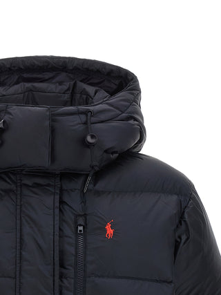 Blue Nylon Full-Length Jacket