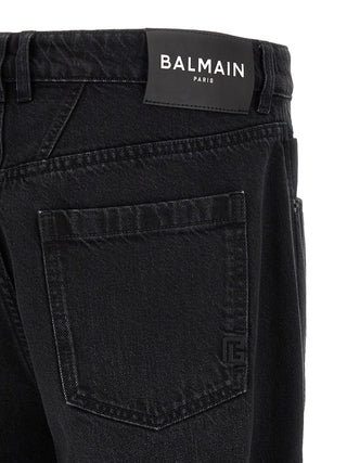 Black Cotton Straight-Leg Jeans