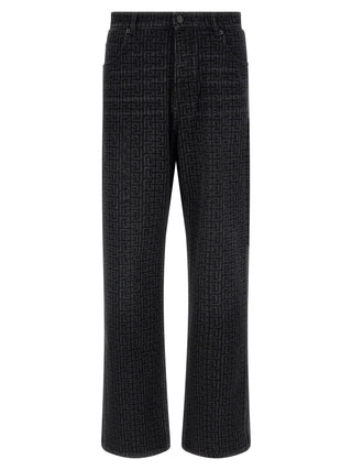 Black Cotton Straight-Leg Jeans