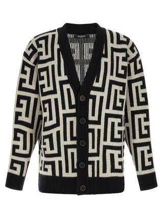 Bicolor Merino Wool Cardigan