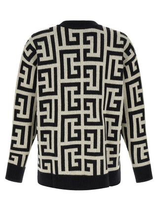 Bicolor Merino Wool Cardigan
