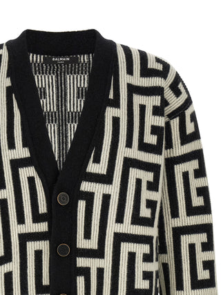 Bicolor Merino Wool Cardigan