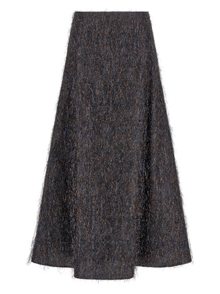 Blue Viscose Midi Skirt