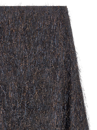 Blue Viscose Midi Skirt