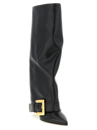 Black Calfskin Over The Knee