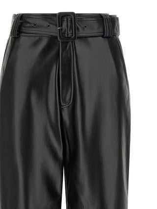 Black Polyester Cropped Pants