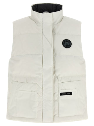 White Polyester Sleeveless Jacket