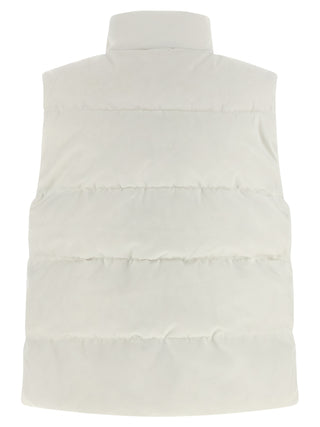 White Polyester Sleeveless Jacket