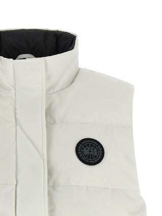 White Polyester Sleeveless Jacket