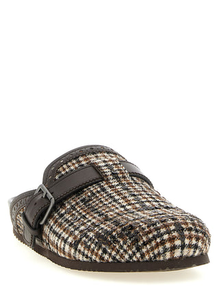 Brown Alpaca Leather Clogs