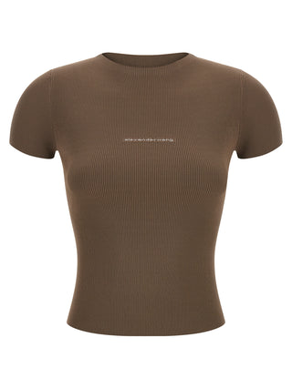 Brown Polyamide T-Shirt