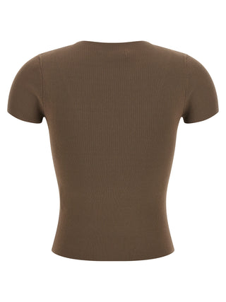 Brown Polyamide T-Shirt