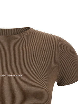 Brown Polyamide T-Shirt