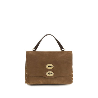 Brown Suede Leather Handbag