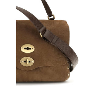 Brown Suede Leather Handbag