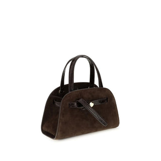 Brown Suede Leather Handbag