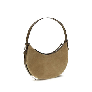 Beige Suede Leather Shoulder Bag