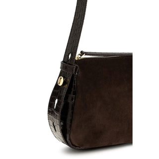 Brown Suede Leather Shoulder Bag