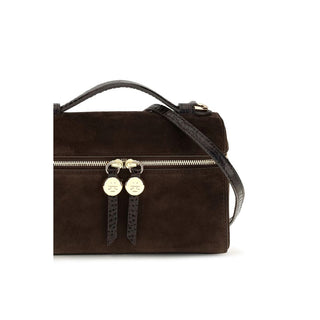 Brown Suede Leather Handbag