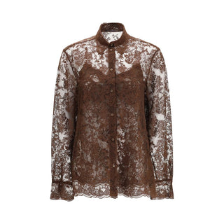 Brown Polyester Pattern Shirt