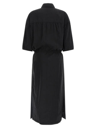 Black Silk Midi Dress