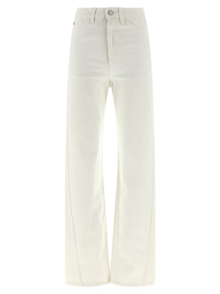 White Cotton High-Waisted Jean