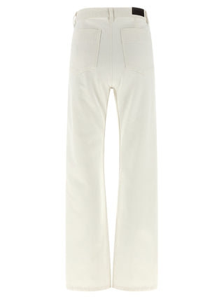 White Cotton High-Waisted Jean