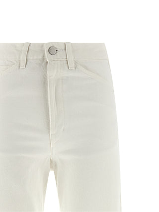 White Cotton High-Waisted Jean
