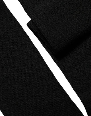 Black Wool Knit Calf Long Women Accessory Socks