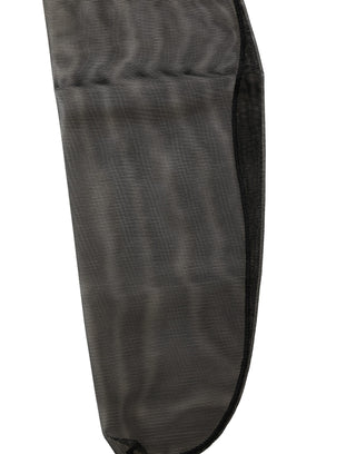 Black Nylon Mesh Sheer Calf Long Accessory Socks