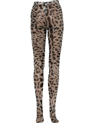 Gray Leopard Nylon Tights Stocking Pantyhose Socks