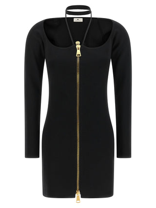 Black Viscose Short Dress