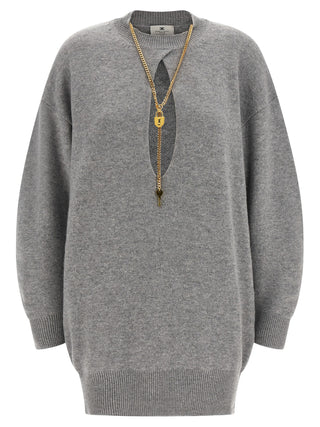 Gray Wool Short Dress