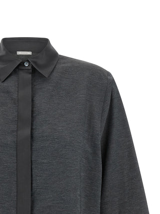 Gray Lyocell Blouse