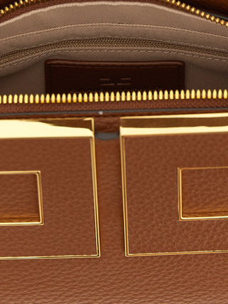 Brown Polyester Handbag