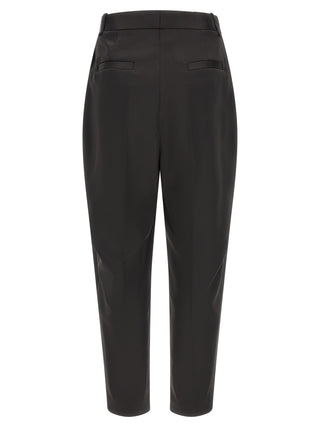 Black Polyester Cropped Pants