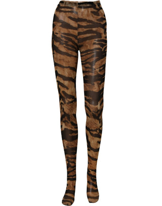 Brown Tiger Nylon Tights Stocking Pantyhose Socks