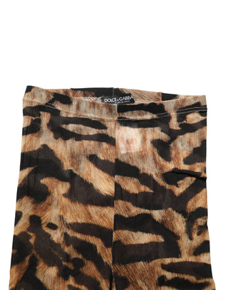 Brown Tiger Nylon Tights Stocking Pantyhose Socks