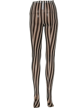 Black White Stripes Tights Stocking Pantyhose Socks