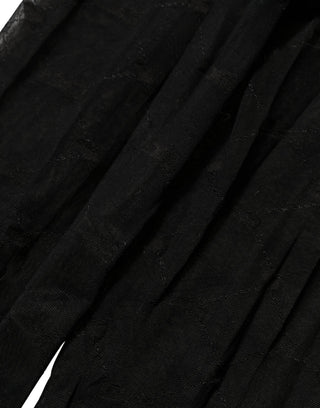 Black Nylon Logo Tights Stocking Pantyhose Socks