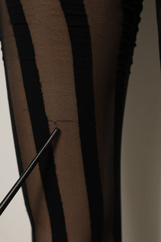 Black Nylon Stripes Tights Stockings Pantyhose Socks