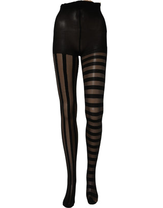 Black Stripes Tights Stockings Pantyhose Socks